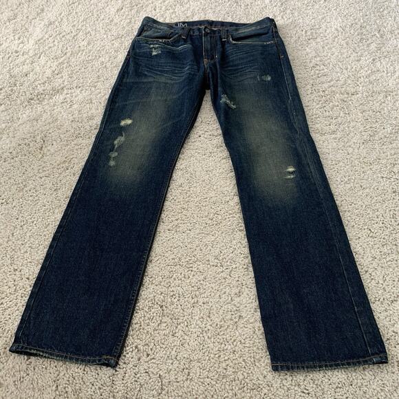 Bullhead Denim Mens 34x32 Gravels Slim Jeans Dark Wash Blue 100% Cotton NEW